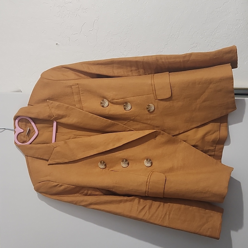 Mustard linen blazer